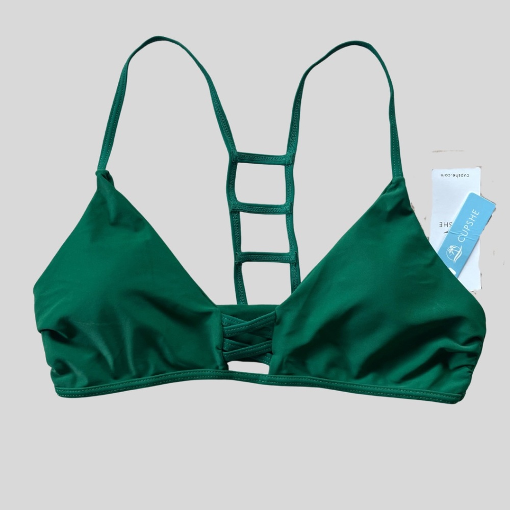 Cupshe Emerald Green Ladder-Back Bikini Top